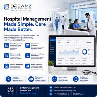Dreamz hospital management system dashboard and care modules